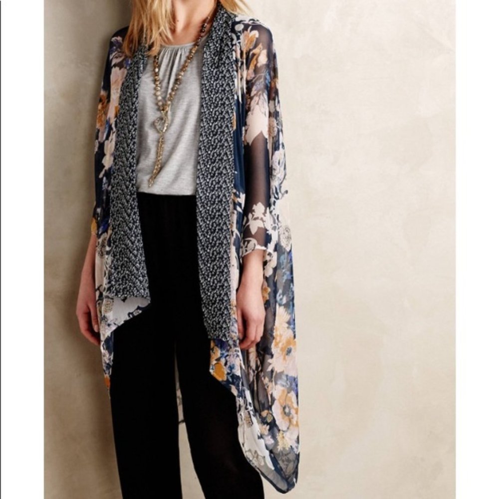 Eloise Silk Shawl Kimono Anthropologie